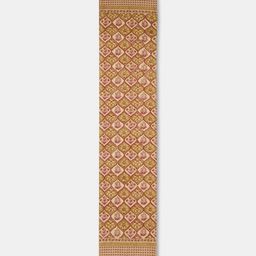 Fabindia Anar Green & Purple Printed Cotton Table Runner-picture-18