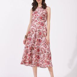 FableStreet Women Floral Print Fit & Flare Midi Dress-image-50