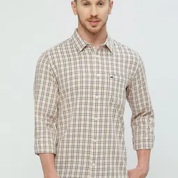 Basics Men Slim Fit Checked Pure Cotton Casual Shirt-image-30