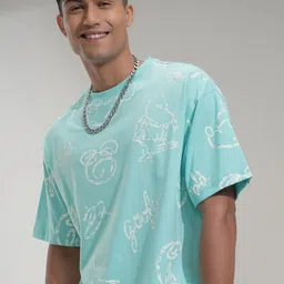 HIGHLANDER Men Goofy Printed Drop-Shoulder Sleeves T-shirt-image-62