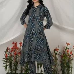 YASH GALLERY Women Cotton Blend Printed Kurta Sets-image-46