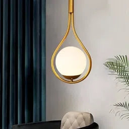 GAUVIK Gold-Toned Glass Ceiling Lamp-55