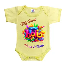 Cute Pals Infants Holi Printed Cotton Bodysuit-image-60