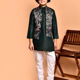 PRINTCULTR Boys Ethnic Motifs Printed Regular Kurta with Pyjamas image 1