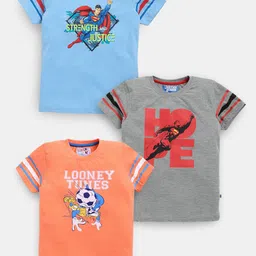 Here&Now X Game Begins Boys Assorted Set of 3 Pure Cotton Printed T-shirts-15