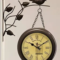 Nutts Black & Yellow Printed Vintage Wall Clock-21