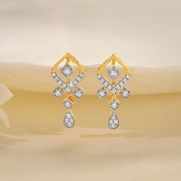 GIVA Women 18 Kt Gold Glow Getters Diamond Earrings-image-29