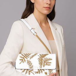 ESBEDA Leaf Embroidered Swagger Sling Bag-49
