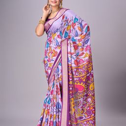 Sanwariya Silk Kalamkari Zari Bagh Saree-image-35