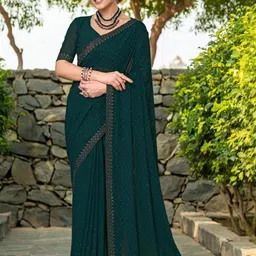 Rhey Embellished Beads and Stones Poly Georgette Saree-picture-9