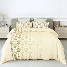 LABHAM Rangriti Mustard Ethnic Motifs 180 TC Pure Cotton King Bedsheet & 2 Pillow Covers-image-61