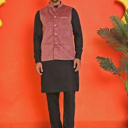 Anouk Men Regular Velvet Kurta with Pyjamas-picture-44