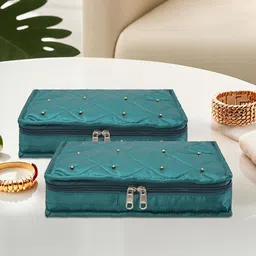 Kuber Industries Green Set of 2 Regular Jewellery Organiser Organisers-41