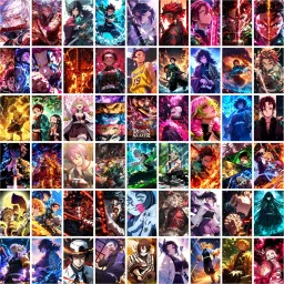 Demon Slayer Posters Set – 54 Small Anime Posters (4x6 inches) | High-Quality Wall Decor for Bedroom, Office & Room Aesthetic | Anime Gift for Fans & Collectors Fine Art Print-image-5