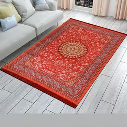 IVAZA Red Cotton Floral Carpets-image-85