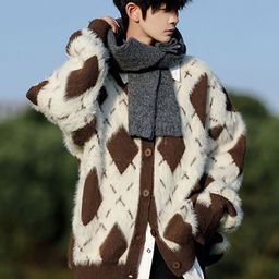 StyleCast x Revolte Men Longline Cardigan with Fuzzy Detail-image-25