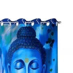 Aura Blue & Black Devotional God Bhagwan Temple Printed Door Curtain-picture-13