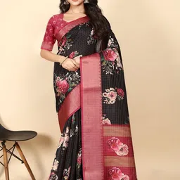 SSHAGUN LIFESTYLE Floral Printed Zari Bandhani Saree-picture-16