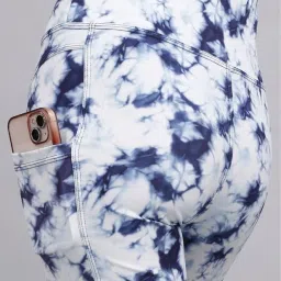 Printed Women Reversible Light Blue High Waist Shorts-image-1