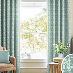 Myntra Elegant Homes Sea Green & White Set of 2 Black Out Long Door Curtain-6