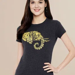 Metronaut Women Graphic Printed Round Neck Cotton T-shirt-image-15