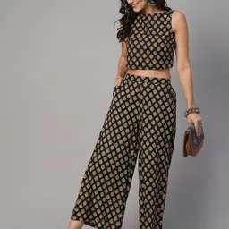 Globus Crop Top With Mid-Rise Palazzos Co-Ords-image-35