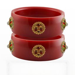 Vidhya Kangan Red Plastic Bangles-image-19