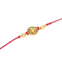 Anouk Set of 3 Gold Toned Thread Rakhi with Roli Chawal Chandan & Mishri image 4