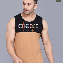 SLOWLORIS Pack Of 2 Printed Scoop Neck Gym VestsVSL26 CMB(CHS BLACKRUST)(NVR OLIVE)-image-83