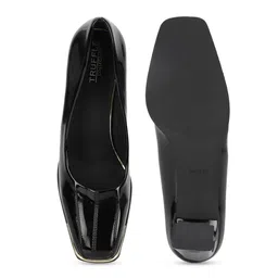 Truffle Collection Textured Block Pumps with Laser Cuts image 5