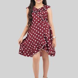 BEING NAUGHTY Girls Polka Dot Printed Fit & Flare Dress-image-98