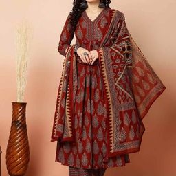 KALINI Women Ethnic Motifs Printed Regular Kurta with Trousers & With Dupatta-2