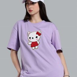The Sea Horse Women Graphic Printed Round Neck Cotton Oversized T-shirt-image-92