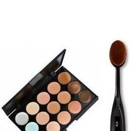 Lenon Set Of 2 Oval Brush With 15 Colour Contour Palette- 18 g image 1
