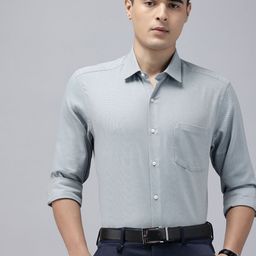 Arrow Pure Cotton Self Design Textured Manhattan Slim Fit Formal Shirt-picture-41