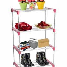 Decent Hut Multipurpose Home Bedroom Living Room Storage 4 Shelves Rack-25