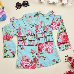 Cutiekins Girls Floral Printed Ruffles Shirt Style Top-40