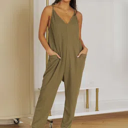 Errabelly Women textured sleeveless casual jumpsuit-image-51