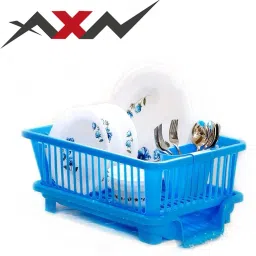 Dish Drainer Kitchen Rack Large 3 in 1 Sink Set Dish Rack Drainer Drying Rack Washing Basket(BLUE) Plastic-image-78