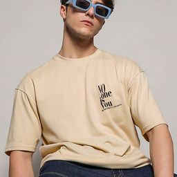 THE BEETEL HOUSE Typography Printed Round Neck Cotton Oversized T-shirt-picture-10
