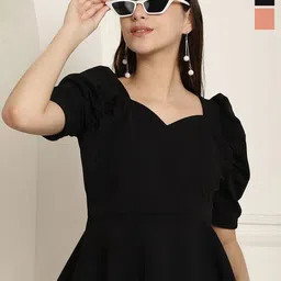 Metronaut Puff Sleeve Peplum Top-picture-16
