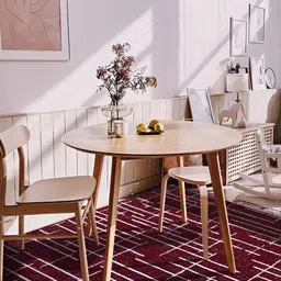 Sapana Carpet-Mats Maroon Geometric Polyester Carpet-1