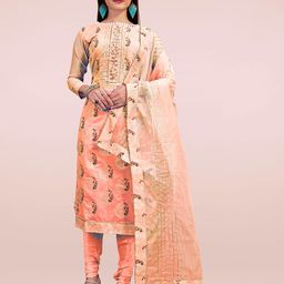 HERE&NOW Embellished Unstitched Dress Material-picture-39