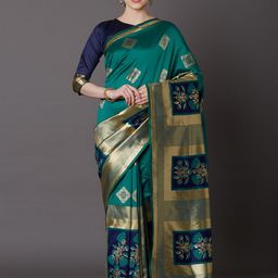 KALINI Floral Zari Art Silk Heavy Work Kanjeevaram Saree-56