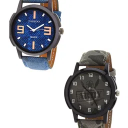 TARIDO Men Pack Of 2 Dial & Leather Straps Analogue Watch TD15211520SL14-14