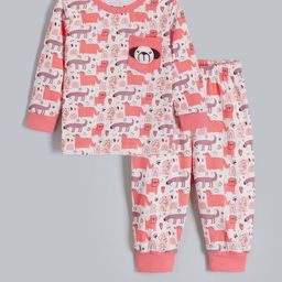 Hopscotch Boys White Pure Cotton Printed Clothing Set-picture-18