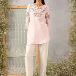 Lakshita Floral Embroidered Thread Work Pure Cotton Kurti-picture-46