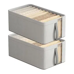 HOUSE OF QUIRK Grey Set of 2 Regular Multi-Utility Organisers-57
