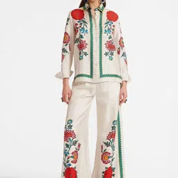Routes by All About You Printed Shirt Neck Shirt With Palazzo Co-Ords-image-9