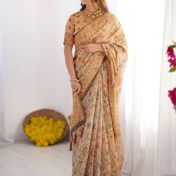 ALMAARI FASHION Floral Pure Cotton Handloom Saree-picture-25